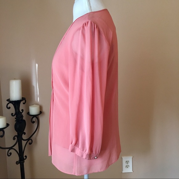 Talbots Salmon Peach Blouse with Matching Camisole - Picture 4 of 8